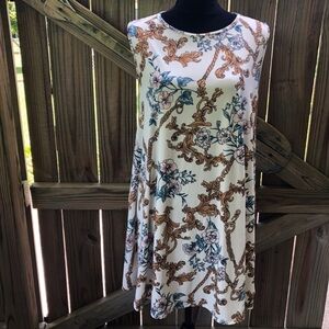 New Sunday Morning Sleeveless A-Line Floral Mini Dress Size L
